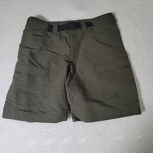 The North Face Roan Belted Utility Cargo Shorts Olive Green Men's Size 32